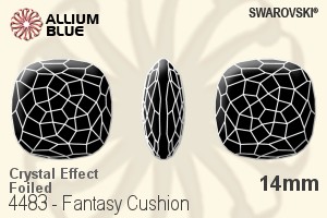 スワロフスキー Fantasy Cushion ファンシーストーン (4483) 14mm - クリスタル エフェクト 裏面プラチナフォイル - ウインドウを閉じる