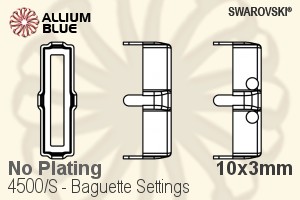 Swarovski Baguette Settings (4500/S) 10x3mm - No Plating - Haga Click en la Imagen para Cerrar