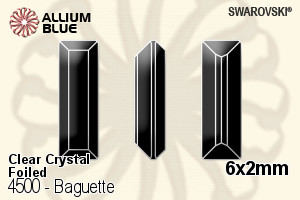 Swarovski Baguette Fancy Stone (4500) 6x2mm - Clear Crystal With Platinum Foiling - Haga Click en la Imagen para Cerrar
