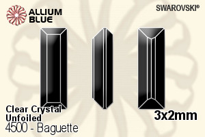 Swarovski Baguette Fancy Stone (4500) 3x2mm - Clear Crystal Unfoiled - Click Image to Close