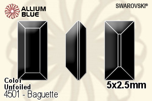 Swarovski Baguette Fancy Stone (4501) 5x2.5mm - Color Unfoiled - Haga Click en la Imagen para Cerrar