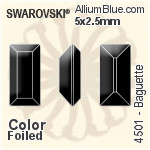 スワロフスキー Baguette ファンシーストーン (4501) 5x2.5mm - カラー 裏面プラチナフォイル