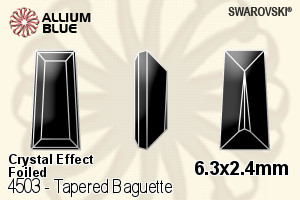 Swarovski Tapered Baguette Fancy Stone (4503) 6.3x2.4mm - Crystal Effect With Platinum Foiling - Haga Click en la Imagen para Cerrar