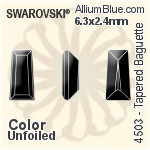 Swarovski Tapered Baguette Fancy Stone (4503) 6.3x2.4mm - Color Unfoiled