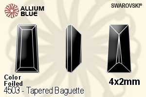 Swarovski Tapered Baguette Fancy Stone (4503) 4x2mm - Color With Platinum Foiling - Haga Click en la Imagen para Cerrar