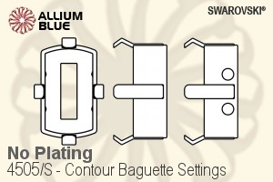Swarovski Contour Baguette Settings (4505/S) 8x5mm - No Plating - Click Image to Close