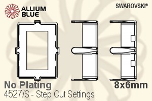 Swarovski Step Cut Settings (4527/S) 8x6mm - No Plating - Haga Click en la Imagen para Cerrar
