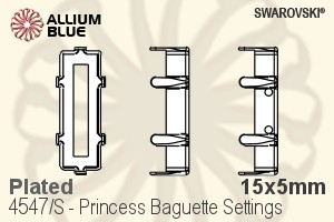 Swarovski Princess Baguette Settings (4547/S) 15x5mm - Plated - Click Image to Close