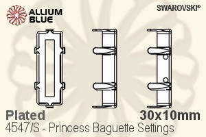 Swarovski Princess Baguette Settings (4547/S) 30x10mm - Plated - Click Image to Close