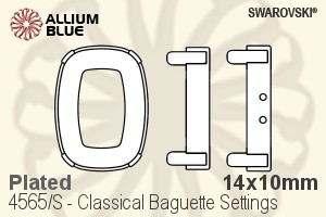 Swarovski Classical Baguette Settings (4565/S) 14x10mm - Plated - Haga Click en la Imagen para Cerrar