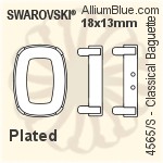 スワロフスキー Classical Baguetteファンシーストーン石座 (4565/S) 18x13mm - メッキ