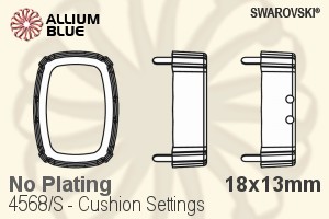 Swarovski Cushion Settings (4568/S) 18x13mm - No Plating - Haga Click en la Imagen para Cerrar
