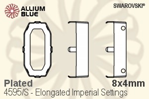 Swarovski Elongated Imperial Settings (4595/S) 8x4mm - Plated - Haga Click en la Imagen para Cerrar