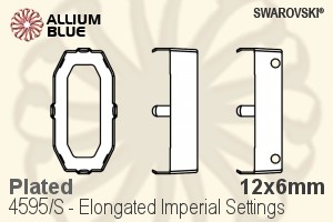 スワロフスキー Elongated Imperialファンシーストーン石座 (4595/S) 12x6mm - メッキ - ウインドウを閉じる