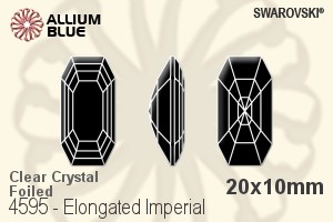 施華洛世奇 Elongated Imperial 花式石 (4595) 20x10mm - 透明白色 白金水銀底 - 關閉視窗 >> 可點擊圖片