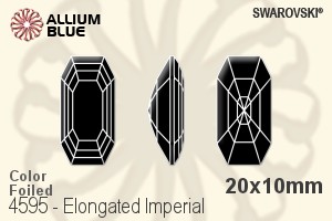 施华洛世奇 Elongated Imperial 花式石 (4595) 20x10mm - 颜色 白金水银底