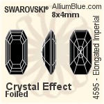Swarovski Elongated Imperial Fancy Stone (4595) 8x4mm - Crystal Effect With Platinum Foiling