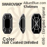 Swarovski Elongated Imperial Fancy Stone (4595) 12x6mm - Color (Half Coated) Unfoiled