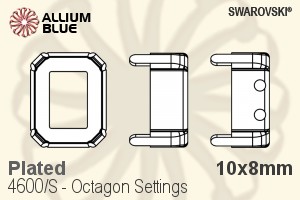 Swarovski Octagon Settings (4600/S) 10x8mm - Plated - Haga Click en la Imagen para Cerrar