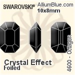 Swarovski Octagon Fancy Stone (4600) 10x8mm - Crystal Effect With Platinum Foiling