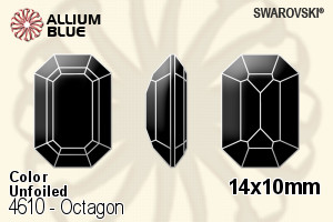 施華洛世奇 Octagon 花式石 (4610) 14x10mm - 顏色 無水銀底 - 關閉視窗 >> 可點擊圖片
