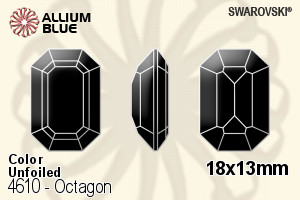 スワロフスキー Octagon ファンシーストーン (4610) 18x13mm - カラー 裏面にホイル無し - ウインドウを閉じる