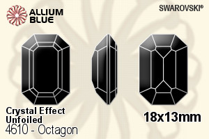Swarovski Octagon Fancy Stone (4610) 18x13mm - Crystal Effect Unfoiled