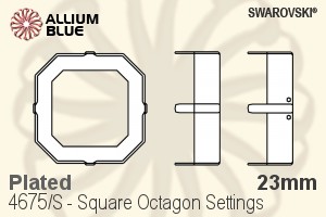 施華洛世奇 正方形 Octagon花式石爪托 (4675/S) 23mm - 鍍面 - 關閉視窗 >> 可點擊圖片