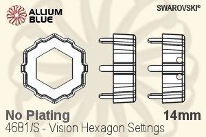 スワロフスキー Vision Hexagonファンシーストーン石座 (4681/S) 14mm - メッキなし - ウインドウを閉じる