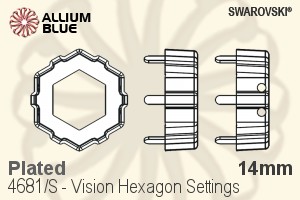 スワロフスキー Vision Hexagonファンシーストーン石座 (4681/S) 14mm - メッキ - ウインドウを閉じる