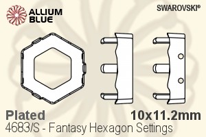 スワロフスキー Fantasy Hexagonファンシーストーン石座 (4683/S) 10x11.2mm - メッキ - ウインドウを閉じる