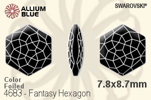 スワロフスキー Fantasy Hexagon ファンシーストーン (4683) 7.8x8.7mm - カラー 裏面プラチナフォイル - ウインドウを閉じる