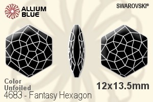 スワロフスキー Fantasy Hexagon ファンシーストーン (4683) 12x13.5mm - カラー 裏面にホイル無し - ウインドウを閉じる