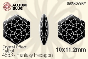 施華洛世奇 Fantasy Hexagon 花式石 (4683) 10x11.2mm - 白色（半塗層） 白金水銀底 - 關閉視窗 >> 可點擊圖片