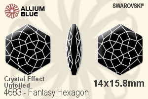 施華洛世奇 Fantasy Hexagon 花式石 (4683) 14x15.8mm - 白色（半塗層） 無水銀底 - 關閉視窗 >> 可點擊圖片