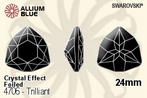 施华洛世奇 Trilliant 花式石 (4706) 24mm - 白色（半涂层） 白金水银底
