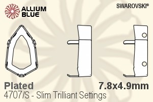 Swarovski Slim Trilliant Settings (4707/S) 7.8x4.9mm - Plated - Click Image to Close