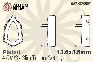 Swarovski Slim Trilliant Settings (4707/S) 13.6x8.6mm - Plated - Haga Click en la Imagen para Cerrar