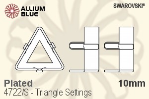 Swarovski Triangle Settings (4722/S) 10mm - Plated - Haga Click en la Imagen para Cerrar