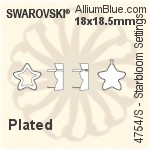 スワロフスキー Starbloomファンシーストーン石座 (4754/S) 18x18.5mm - メッキ