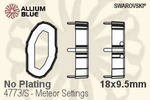 スワロフスキー Meteorファンシーストーン石座 (4773/S) 18x9.5mm - メッキなし - ウインドウを閉じる