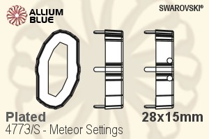 Swarovski Meteor Settings (4773/S) 28x15mm - Plated - Haga Click en la Imagen para Cerrar