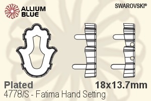 スワロフスキー Fatima Hand 石座, (4778/S) 18x13.7mm - メッキ - ウインドウを閉じる