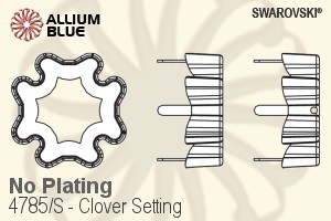 スワロフスキー Clover 石座, (4785/S) 23mm - メッキなし - ウインドウを閉じる