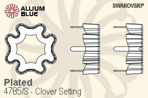 スワロフスキー Clover 石座, (4785/S) 23mm - メッキ - ウインドウを閉じる