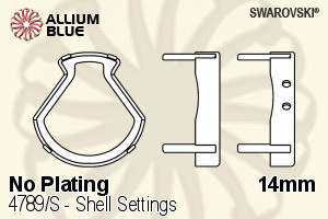 スワロフスキー Shellファンシーストーン石座 (4789/S) 14mm - メッキなし - ウインドウを閉じる