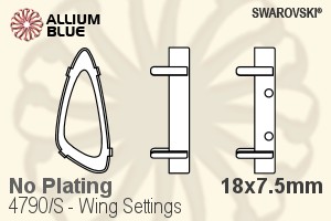 スワロフスキー Wingファンシーストーン石座 (4790/S) 18x7.5mm - メッキなし - ウインドウを閉じる