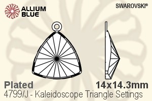 Swarovski Kaleidoscope Triangle Settings (4799/J) 14x14.3mm - Plated Unfoiled - Haga Click en la Imagen para Cerrar