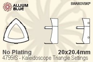 スワロフスキー Kaleidoscope Triangleファンシーストーン石座 (4799/S) 20x20.4mm - メッキなし - ウインドウを閉じる