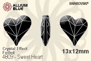 Swarovski Sweet Heart Fancy Stone (4809) 13x12mm - Crystal Effect With Platinum Foiling - Haga Click en la Imagen para Cerrar